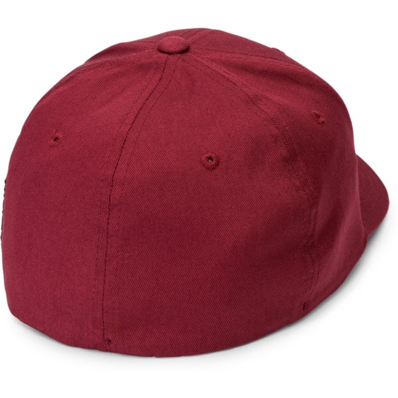 volcom-curved-brim-crimson-full-stone-xfit-red-fitted-cap
