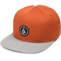 volcom-flat-brim-copper-quarter-twill-orange-snapback-cap-with-grey-visor
