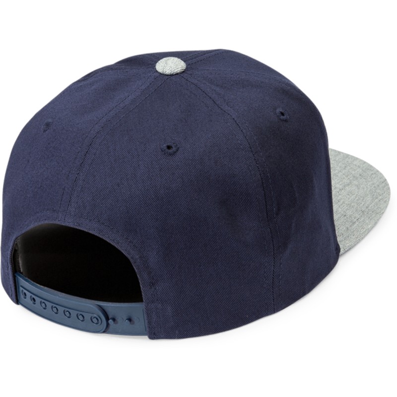 volcom-flat-brim-misty-blue-quarter-twill-navy-blue-snapback-cap-with-grey-visor