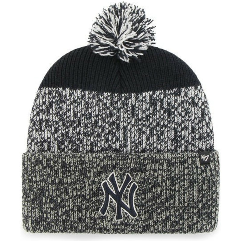 47-brand-new-york-yankees-mlb-cuff-knit-static-grey-and-navy-blue-beanie-with-pompom