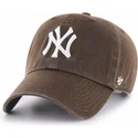 gorra-curva-marron-oscuro-de-new-york-yankees-mlb-clean-up-de-47-brand