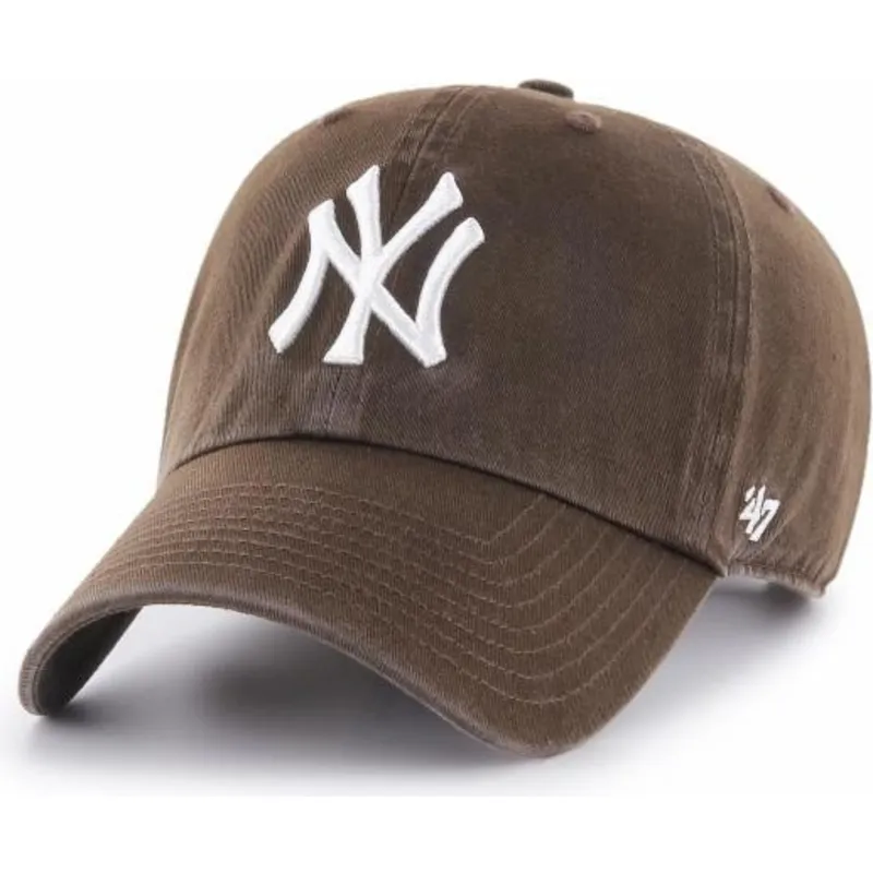 morkbrun-kurvad-keps-new-york-yankees-mlb-clean-up-fran-47-brand