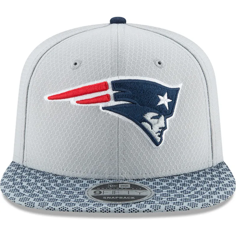 New Era Flat Brim 9FIFTY Sideline New England Patriots NFL Grey