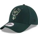 new-era-curved-brim-9forty-the-league-milwaukee-bucks-nba-adjustable-cap-grun