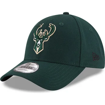 New Era Curved Brim 9FORTY The League Milwaukee Bucks NBA Adjustable Cap grün