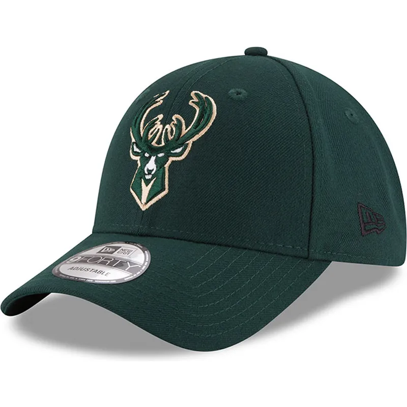 grune-verstellbare-curved-cap-9forty-the-league-der-milwaukee-bucks-nba-von-new-era
