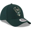 new-era-curved-brim-9forty-the-league-milwaukee-bucks-nba-adjustable-cap-grun