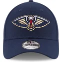 new-era-curved-brim-9forty-the-league-new-orleans-pelicans-nba-adjustable-cap-verstellbar-marineblau