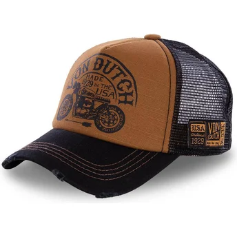 casquette-trucker-marron-et-noire-crew6-von-dutch