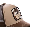 capslab-tasmanischer-teufel-taz2-looney-tunes-trucker-cap-braun