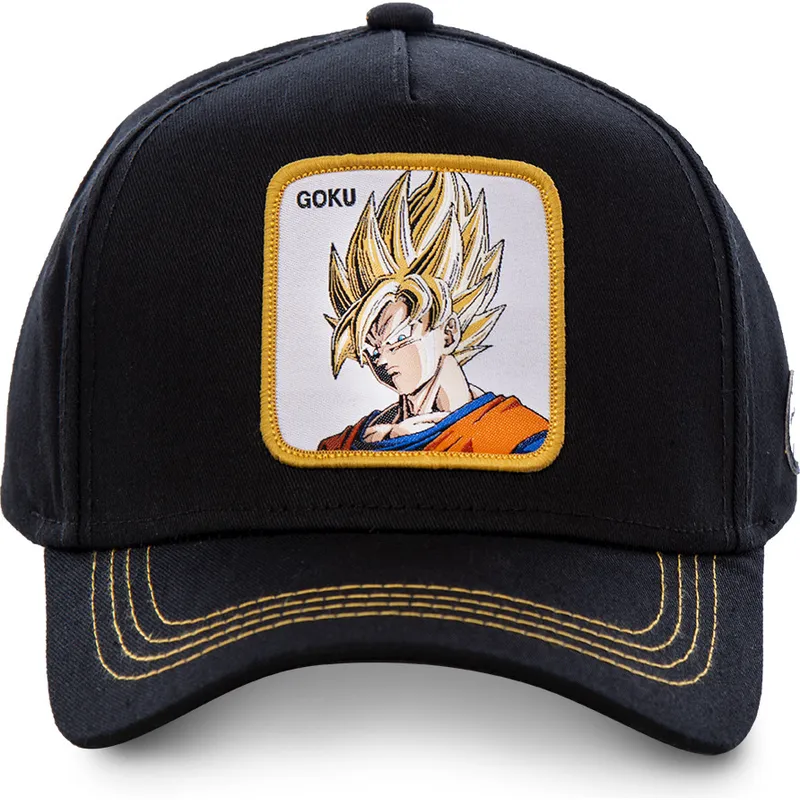 svart-bojd-keps-snapback-son-goku-super-saiyan-go2-dragon-ball-fran-capslab