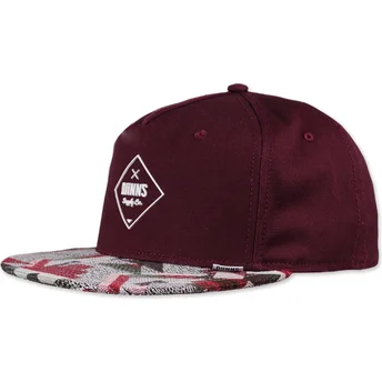 Czapka 5 panel bordowa snapback Rubber Aztek od Djinns