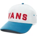 vans-curved-brim-dugout-white-adjustable-cap-with-blue-visor