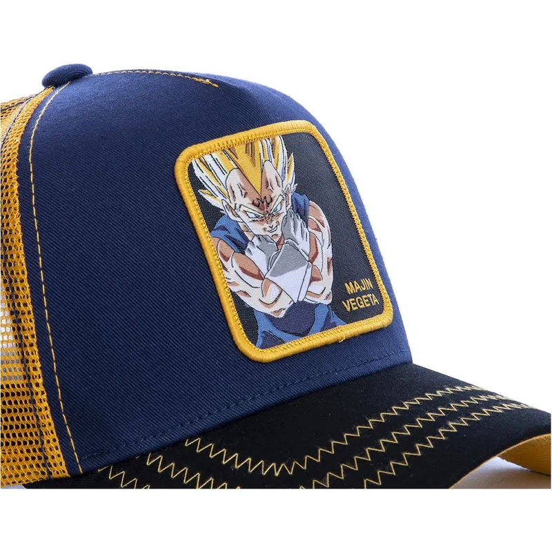 trucker-cap-marineblau-und-gelb-majin-vegeta-mv1-dragon-ball-von-capslab