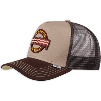 Brązowa czapka trucker Food Bacon od Djinns