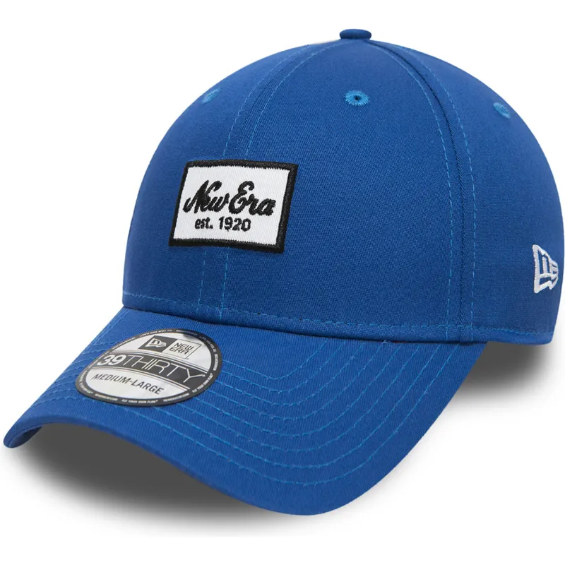 casquette-courbee-bleue-ajustee-pour-enfant-39thirty-seasonal-script-patch-new-era