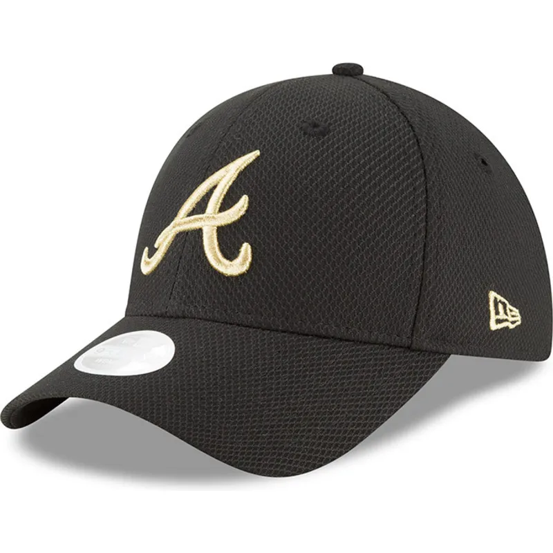 New Era Curved Brim 9FORTY Sport Atlanta Braves MLB Black Adjustable Cap