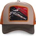 capslab-x-wing-starfighter-ltd5-star-wars-grey-and-orange-trucker-hat
