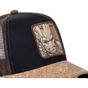 capslab-groot-gro4-marvel-comics-black-and-brown-trucker-hat-with-cork-visor