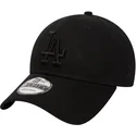 schwarze-verstellbare-curved-cap-mit-schwarzem-logo-9forty-league-essential-der-los-angeles-dodgers-mlb-von-new-era