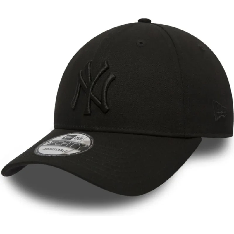 New Era Curved Brim Black Logo 9FORTY League Essential New York