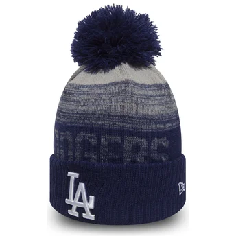 gorro-azul-con-pompon-cuff-knit-sport-de-los-angeles-dodgers-mlb-de-new-era