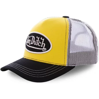 Casquette trucker jaune, blanche et noire COL YEL Von Dutch