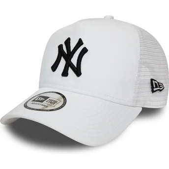 Λευκό καπέλο trucker με μαύρο λογότυπο Essential A Frame των New York Yankees MLB της New Era