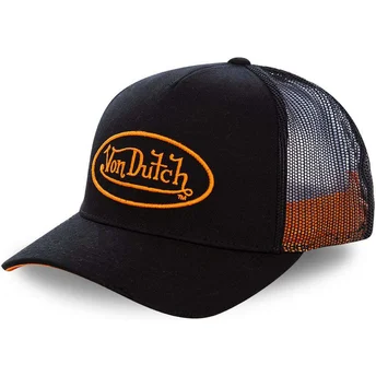 Μαύρο καπέλο trucker με πορτοκαλί λογότυπο NEO ORA της Von Dutch
