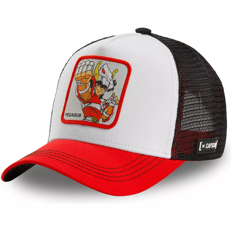 capslab-pegasus-seiya-peg2-saint-seiya-knights-of-the-zodiac-white-black-and-red-trucker-hat