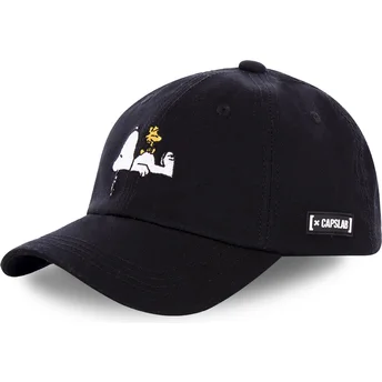 Καπέλο καμπύλης μαύρο snapback Snoopy και Emilio DOG Peanuts από Capslab