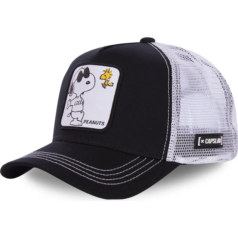 svart-och-vit-trucker-keps-snoopy-joe-cool-naw1-peanuts-fran-capslab