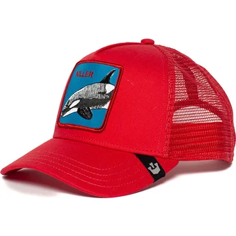 gorra-trucker-roja-orca-killer-whale-de-goorin-bros