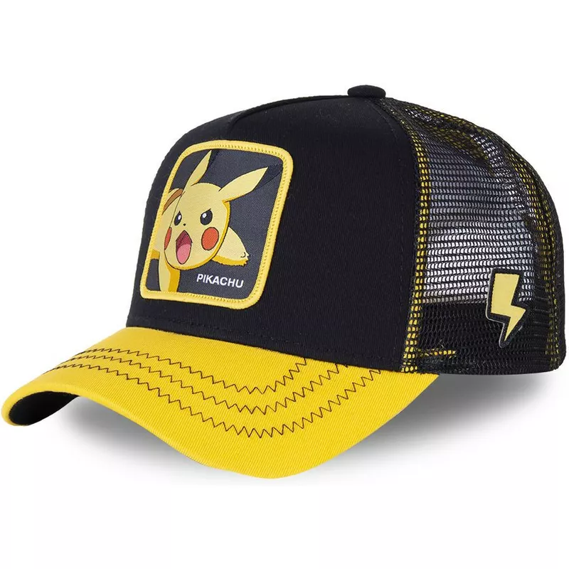 capslab-youth-pikachu-kidpik6-pokemon-black-and-yellow-trucker-hat