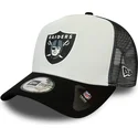 casquette-trucker-blanche-et-noire-team-colour-block-a-frame-las-vegas-raiders-nfl-new-era