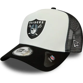 Καπέλο trucker άσπρο και μαύρο Team Colour Block A Frame των Las Vegas Raiders NFL της New Era