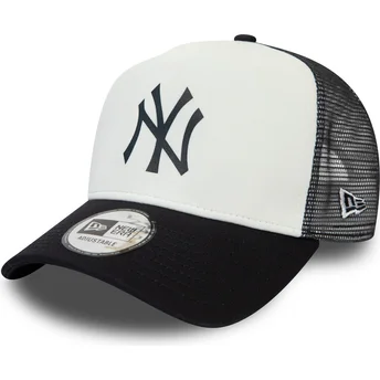 Trucker Cap weiß und marineblau Team Colour Block A Frame von New York Yankees MLB von New Era