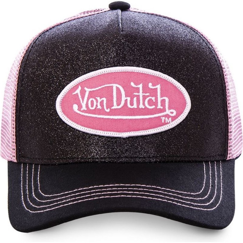 pink and black von dutch hat