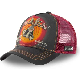 Gorra trucker gris y roja Bugs Bunny RIN1 Looney Tunes de Capslab