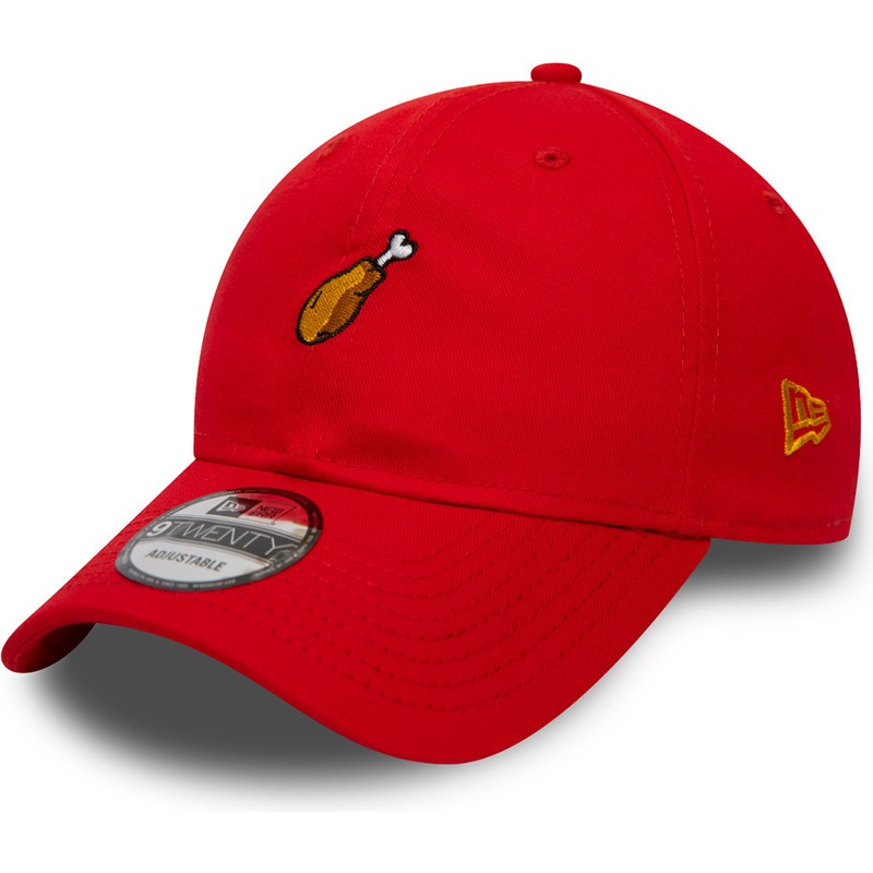 New Era Curved Brim 9TWENTY Food Chicken Drumstick Red Adjustable Cap