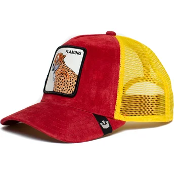 Καπέλο τράκερ κόκκινο και κίτρινο λεοπάρ Flaming Hot Cheetah The Farm από Goorin Bros.