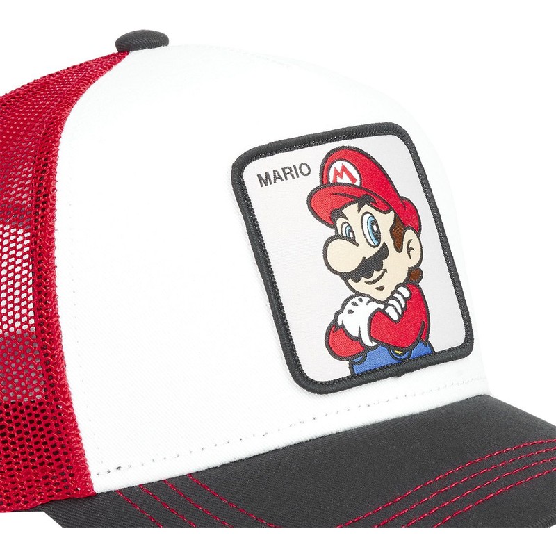 Capslab Mario SMB MAR Super Mario Bros. White, Red and Black Trucker Hat