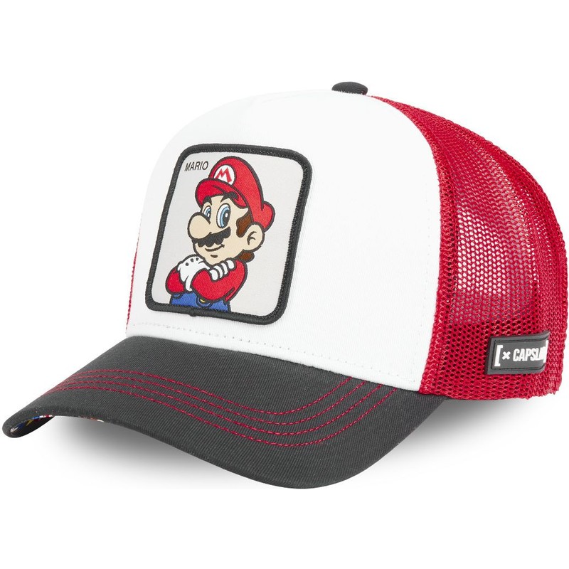 Capslab Mario SMB MAR Super Mario Bros. White, Red and Black Trucker Hat