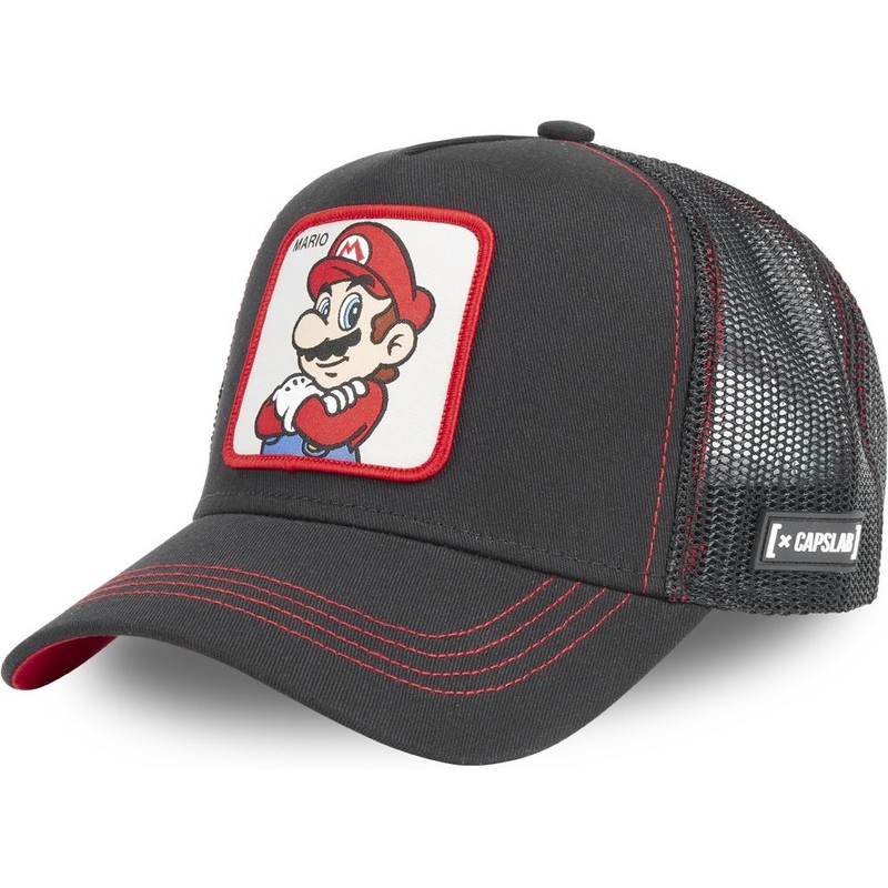 Capslab Mario SMB MAR2 Super Mario Bros. Black Trucker Hat