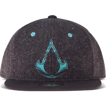 Gorra plana negra snapback Valhalla Logo Assasin’s Creed de Difuzed