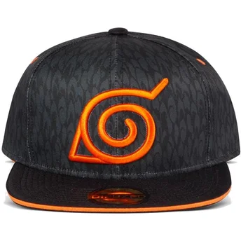 Gorra plana negra snapback Konoha Symbol Naruto de Difuzed