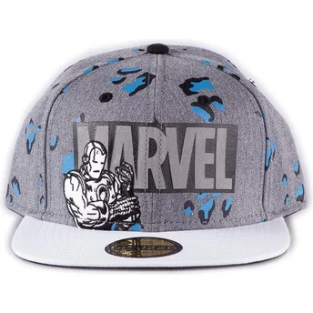 Casquette plate grise snapback Iron Man True Power Marvel Comics Difuzed