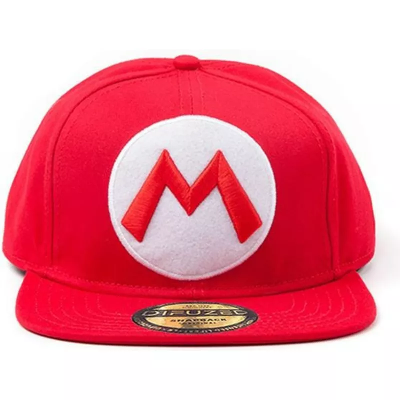 difuzed-flat-brim-mario-logo-super-mario-bros-red-snapback-cap