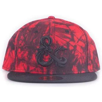 Gorra plana roja y negra snapback Dungeons & Dragons de Difuzed