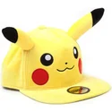 difuzed-flat-brim-pikachu-plush-pokemon-yellow-snapback-cap